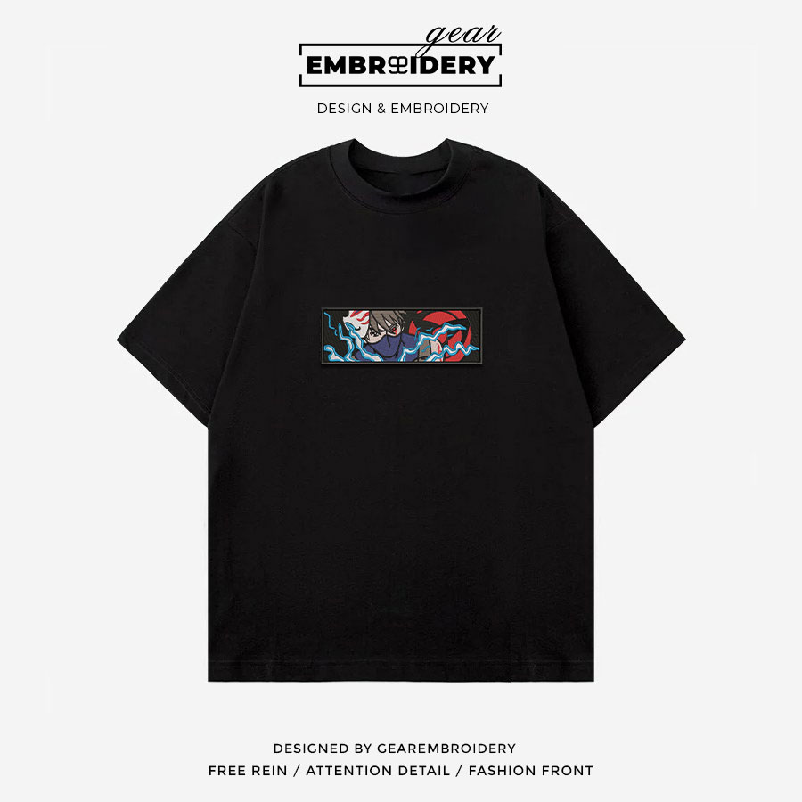 Kakashi Naruto Anime Embroidered Design Personalized Embroidered T Shirt Sweatshirt Hoodie Clothing NRT089