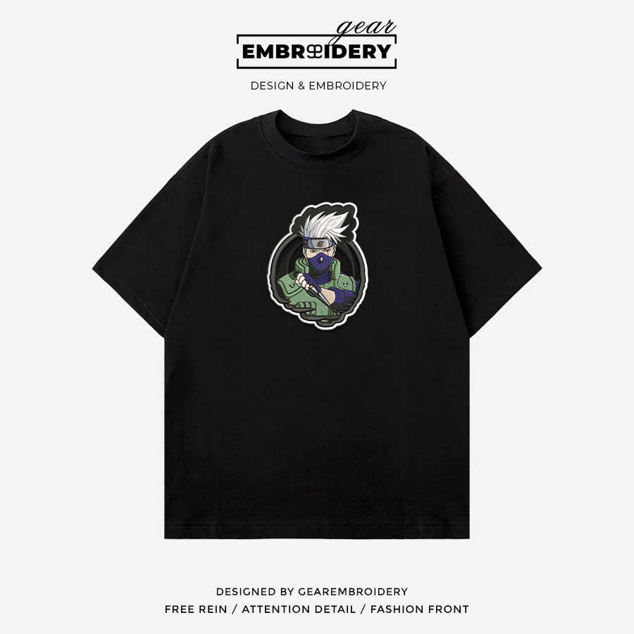 Kakashi hatake Naruto Anime Embroidered Design Personalized Embroidered T Shirt Sweatshirt Hoodie Clothing NRT097