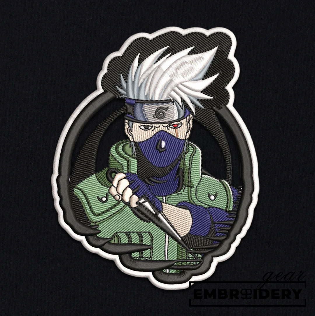 Kakashi hatake Naruto Anime Embroidered Design Personalized Embroidered T Shirt Sweatshirt Hoodie Clothing NRT097