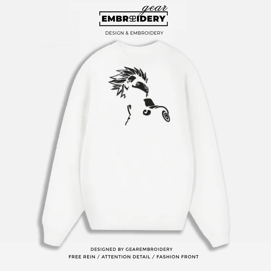 Kakashi hatake Naruto Anime Embroidered Design Personalized Embroidered T Shirt Sweatshirt Hoodie Clothing NRT096