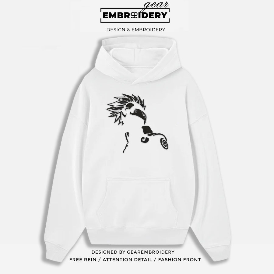 Kakashi hatake Naruto Anime Embroidered Design Personalized Embroidered T Shirt Sweatshirt Hoodie Clothing NRT096