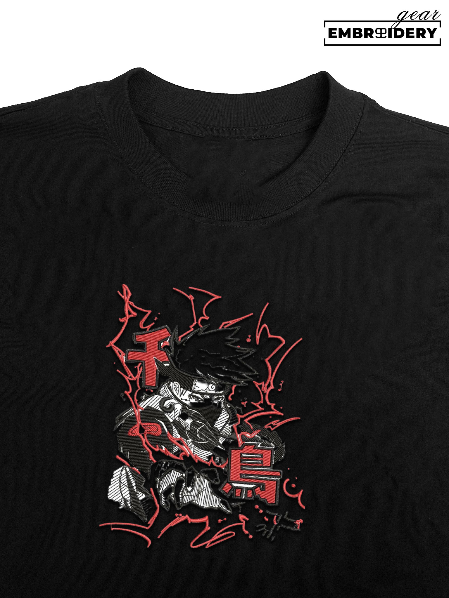 Kakashi hatake Naruto Anime Embroidered Design Personalized Embroidered T Shirt Sweatshirt Hoodie Clothing NRT095