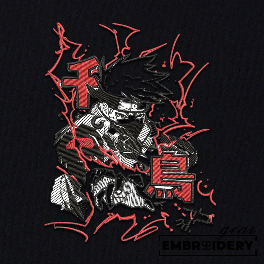 Kakashi hatake Naruto Anime Embroidered Design Personalized Embroidered T Shirt Sweatshirt Hoodie Clothing NRT095