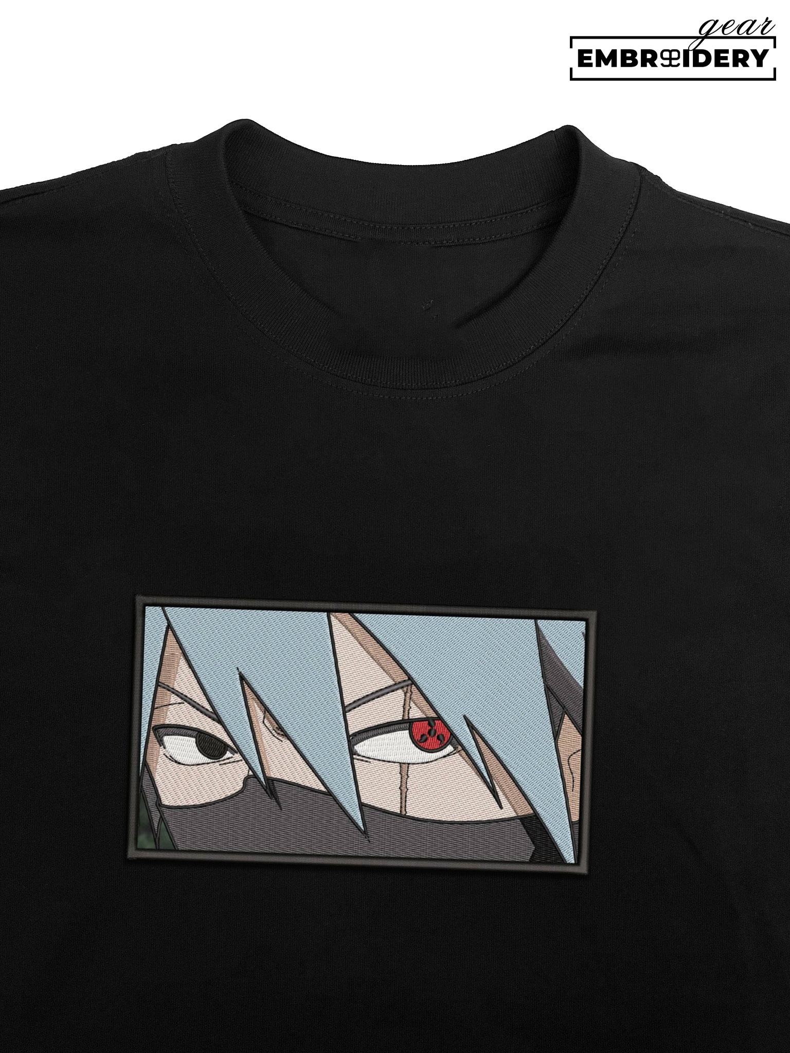 Kakashi eyes Naruto Anime Embroidered Design Personalized Embroidered T Shirt Sweatshirt Hoodie Clothing NRT094