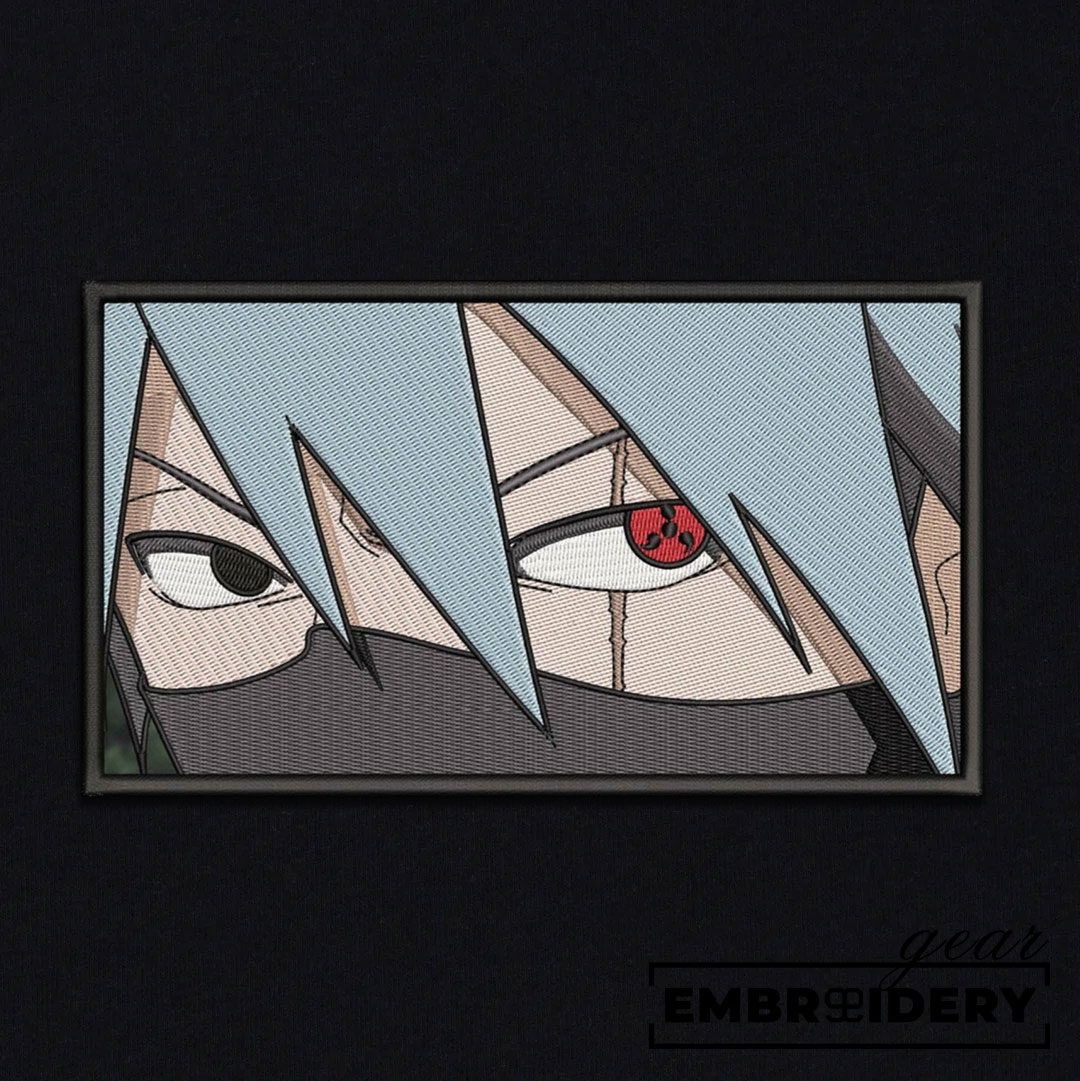 Kakashi eyes Naruto Anime Embroidered Design Personalized Embroidered T Shirt Sweatshirt Hoodie Clothing NRT094