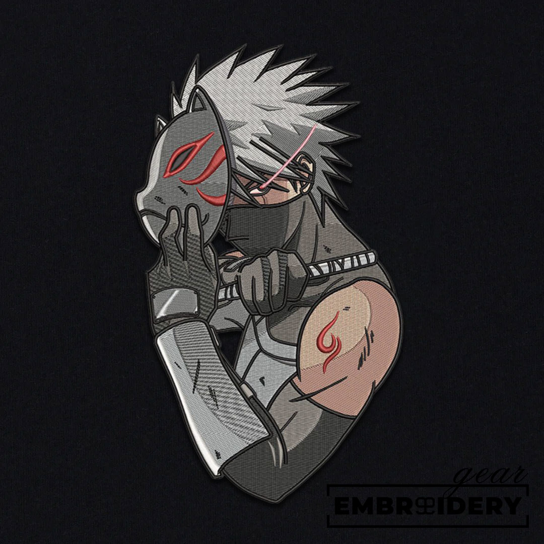 Kakashi anbu Naruto Anime Embroidered Design Personalized Embroidered T Shirt Sweatshirt Hoodie Clothing NRT088