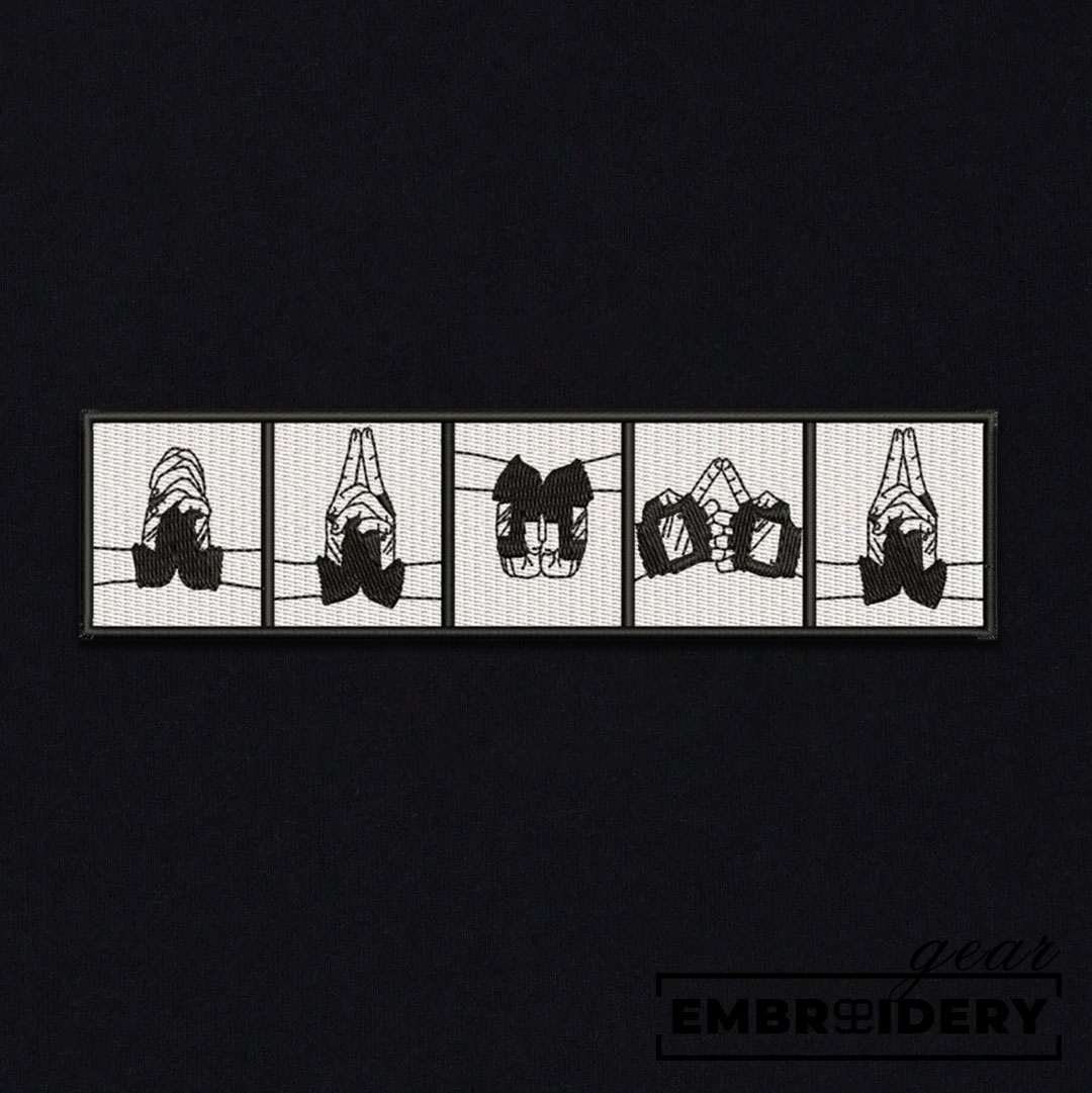 Jutsu hand signs Naruto Anime Embroidered Design Personalized Embroidered T Shirt Sweatshirt Hoodie Clothing NRT085