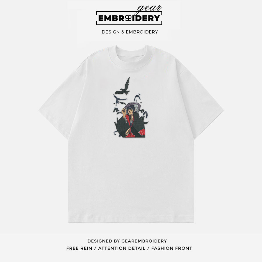 Itachi uchiha Naruto Anime Embroidered Design Personalized Embroidered T Shirt Sweatshirt Hoodie Clothing NRT066