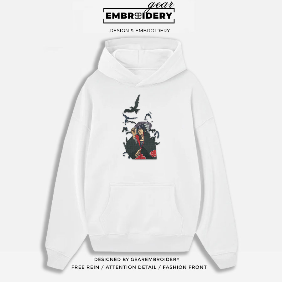 Itachi uchiha Naruto Anime Embroidered Design Personalized Embroidered T Shirt Sweatshirt Hoodie Clothing NRT066