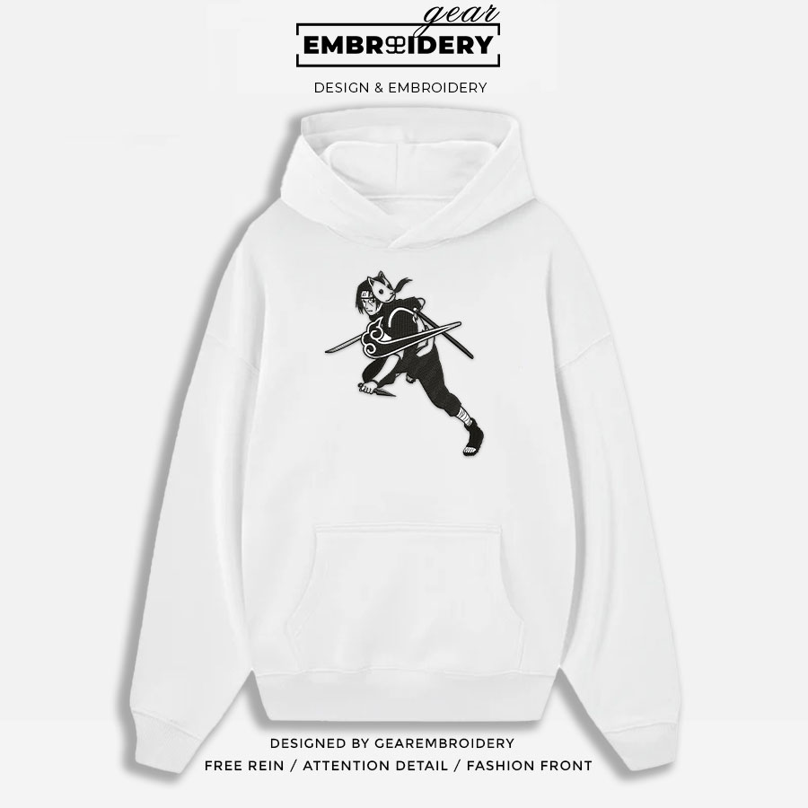 Itachi uchiha Naruto Anime Embroidered Design Personalized Embroidered T Shirt Sweatshirt Hoodie Clothing NRT067