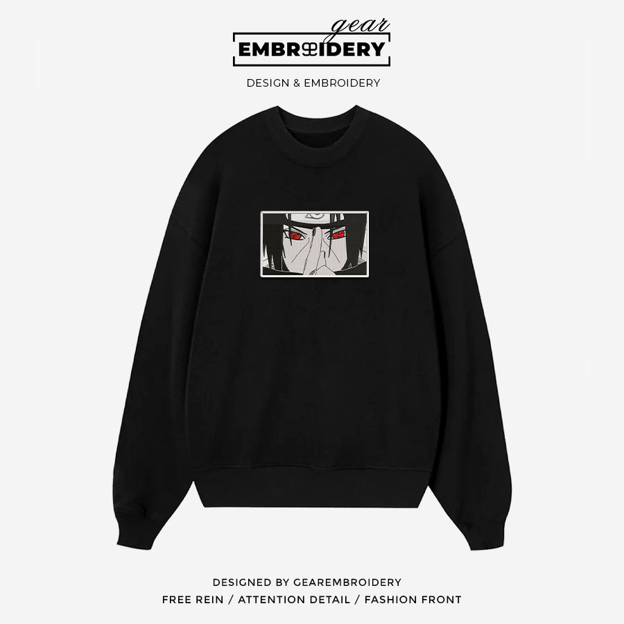Itachi uchiha Naruto Anime Embroidered Design Personalized Embroidered T Shirt Sweatshirt Hoodie Clothing NRT068