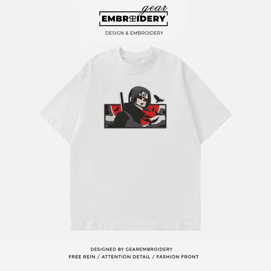 Itachi uchiha Naruto Anime Embroidered Design Personalized Embroidered T Shirt Sweatshirt Hoodie Clothing NRT069