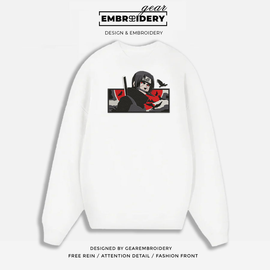Itachi uchiha Naruto Anime Embroidered Design Personalized Embroidered T Shirt Sweatshirt Hoodie Clothing NRT069