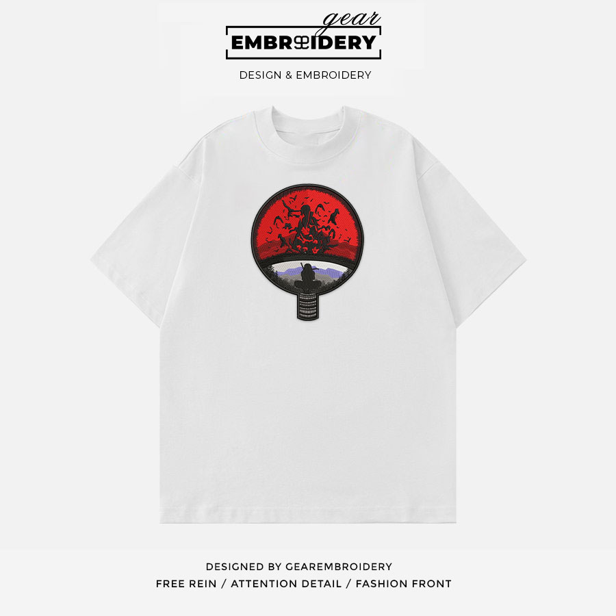 Itachi uchiha symbol Naruto Anime Embroidered Design Personalized Embroidered T Shirt Sweatshirt Hoodie Clothing NRT071