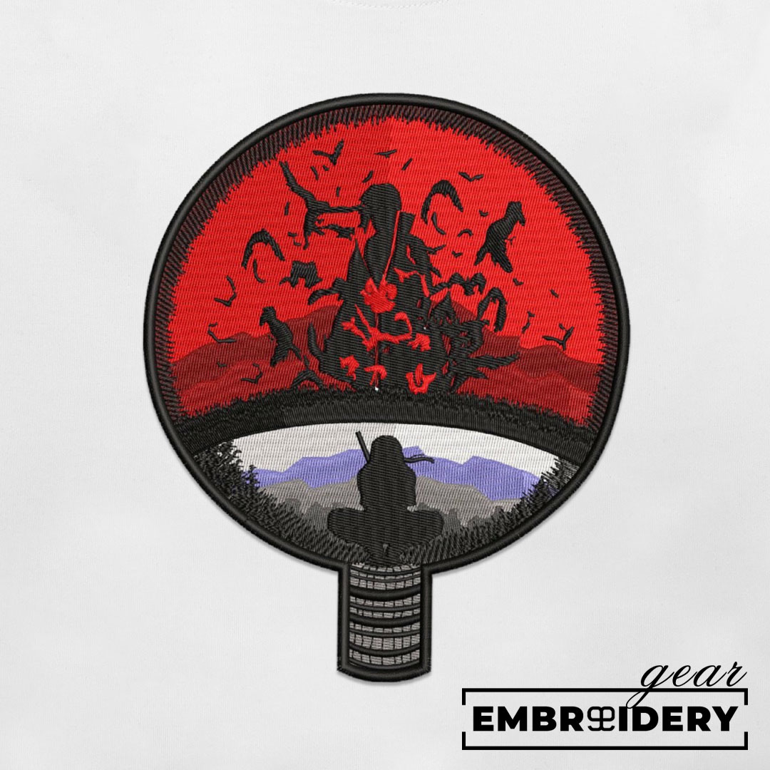 Itachi uchiha symbol Naruto Anime Embroidered Design Personalized Embroidered T Shirt Sweatshirt Hoodie Clothing NRT071