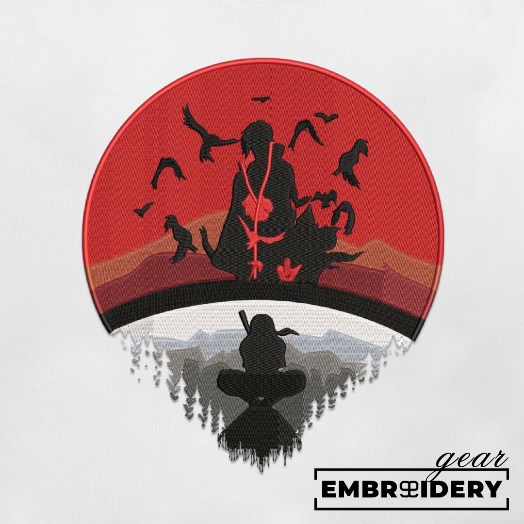 Itachi uchiha symbol Naruto Anime Embroidered Design Personalized Embroidered T Shirt Sweatshirt Hoodie Clothing NRT072