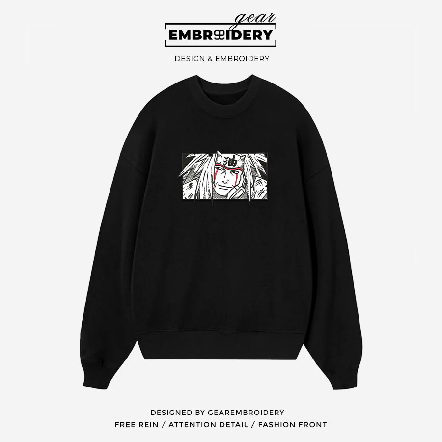 Jiraiya Naruto Anime Embroidered Design Personalized Embroidered T Shirt Sweatshirt Hoodie Clothing NRT075
