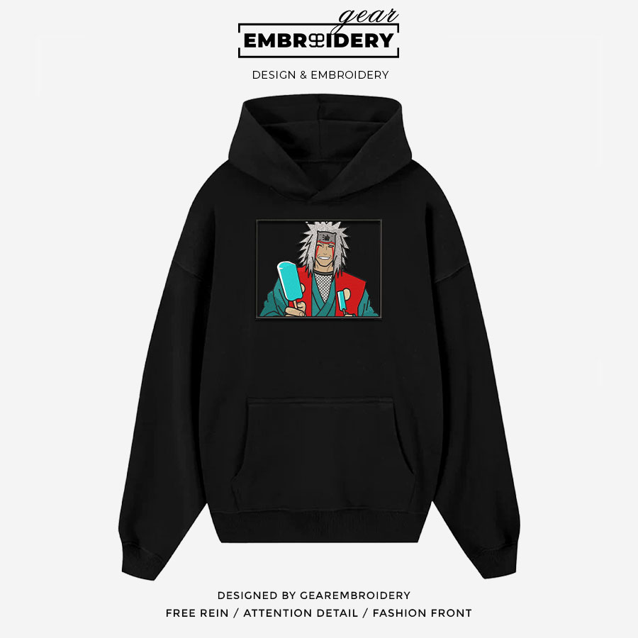 Jiraiya popsicles Naruto Anime Embroidered Design Personalized Embroidered T Shirt Sweatshirt Hoodie Clothing NRT079