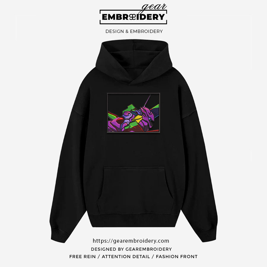 Eva 01 Neon Genesis Evangelion Anime Embroidered Design Personalized Embroidered T Shirt Sweatshirt Hoodie Clothing NGE007