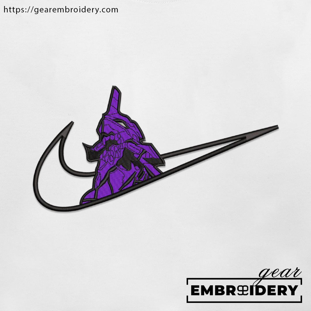 Eva 01 swoosh nike Neon Genesis Evangelion Anime Embroidered Design Personalized Embroidered T Shirt Sweatshirt Hoodie Clothing NGE008