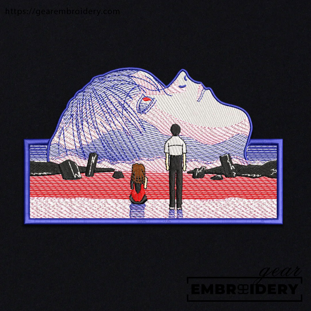 Evangelion Neon Genesis Evangelion Anime Embroidered Design Personalized Embroidered T Shirt Sweatshirt Hoodie Clothing NGE009