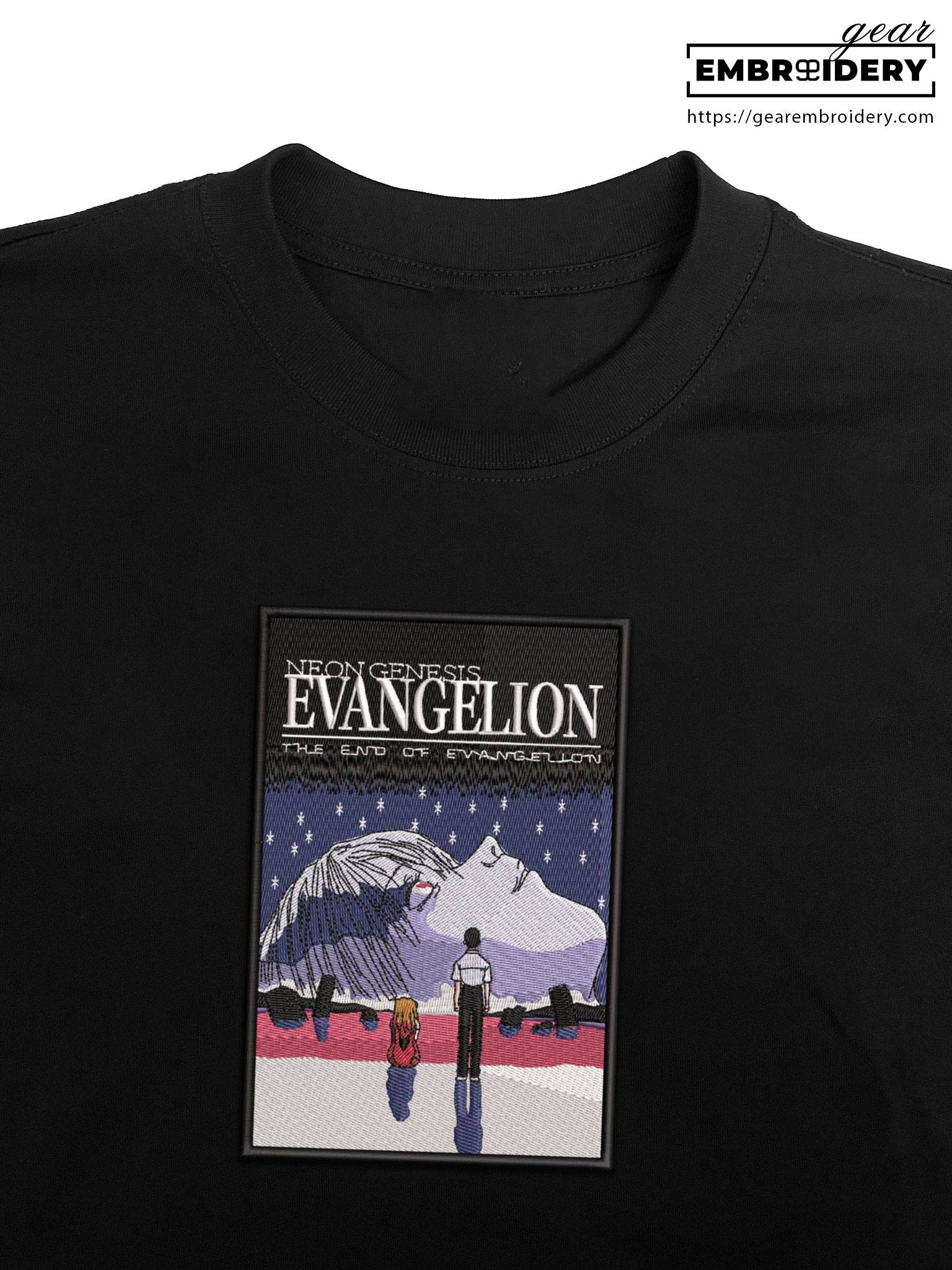 Evangelion Neon Genesis Evangelion Anime Embroidered Design Personalized Embroidered T Shirt Sweatshirt Hoodie Clothing NGE010