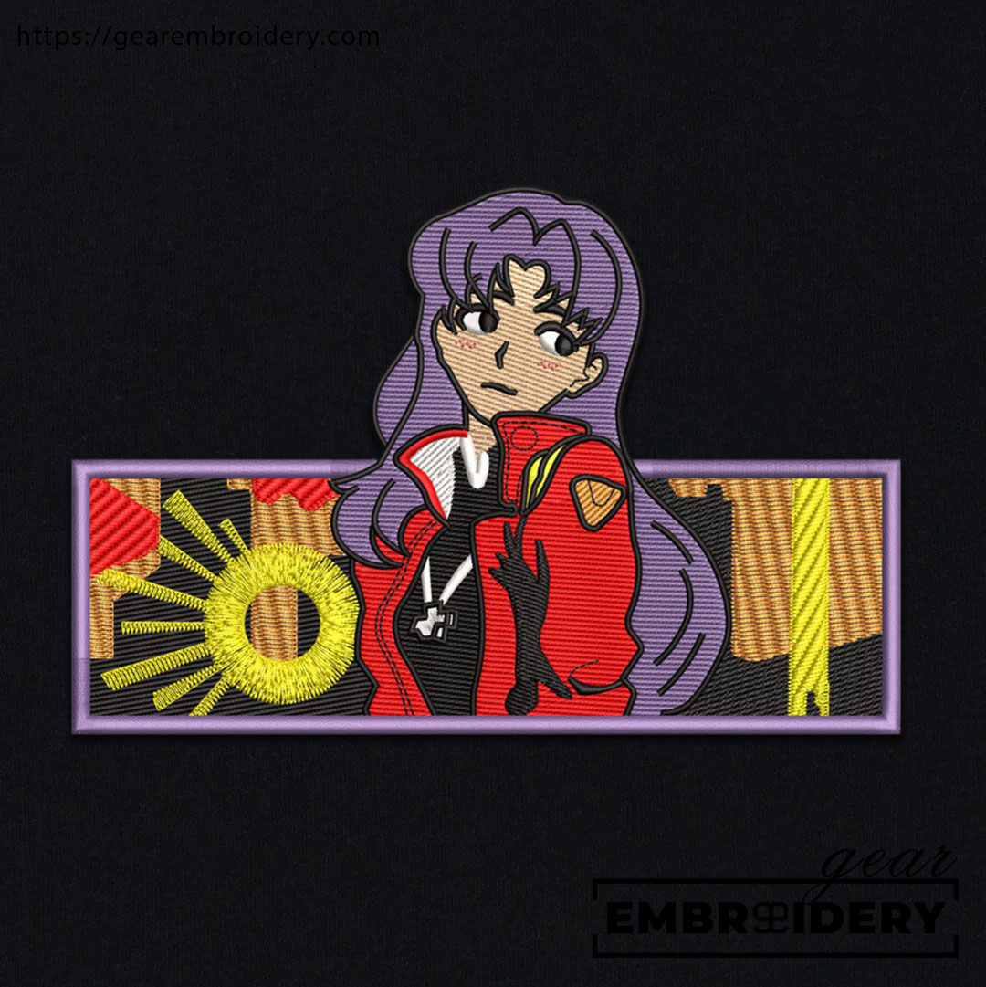 Misato Katsuragi Neon Genesis Evangelion Anime Embroidered Design Personalized Embroidered T Shirt Sweatshirt Hoodie Clothing NGE011