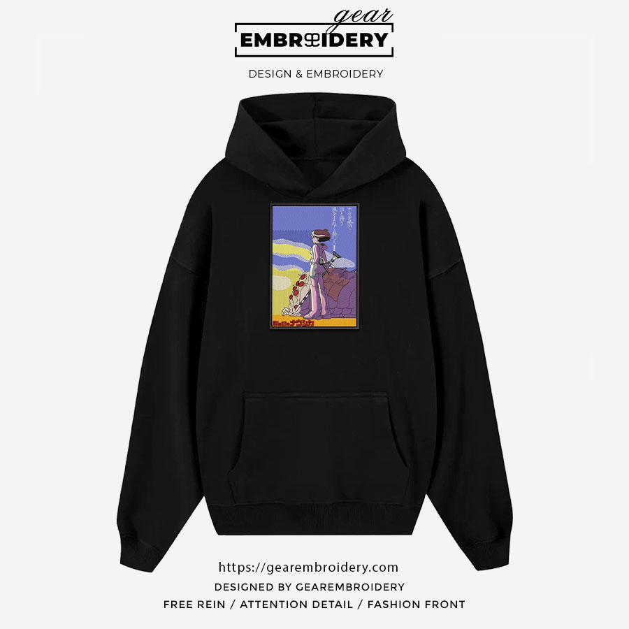 Nausica Neon Genesis Evangelion Anime Embroidered Design Personalized Embroidered T Shirt Sweatshirt Hoodie Clothing NGE012