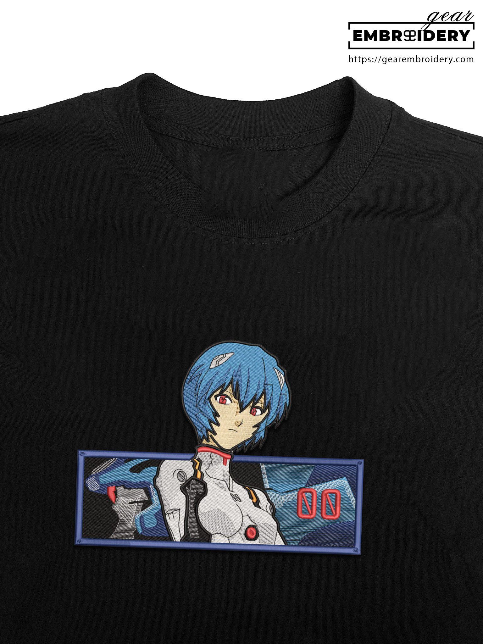 Rei Ayanami Neon Genesis Evangelion Anime Embroidered Design Personalized Embroidered T Shirt Sweatshirt Hoodie Clothing NGE013