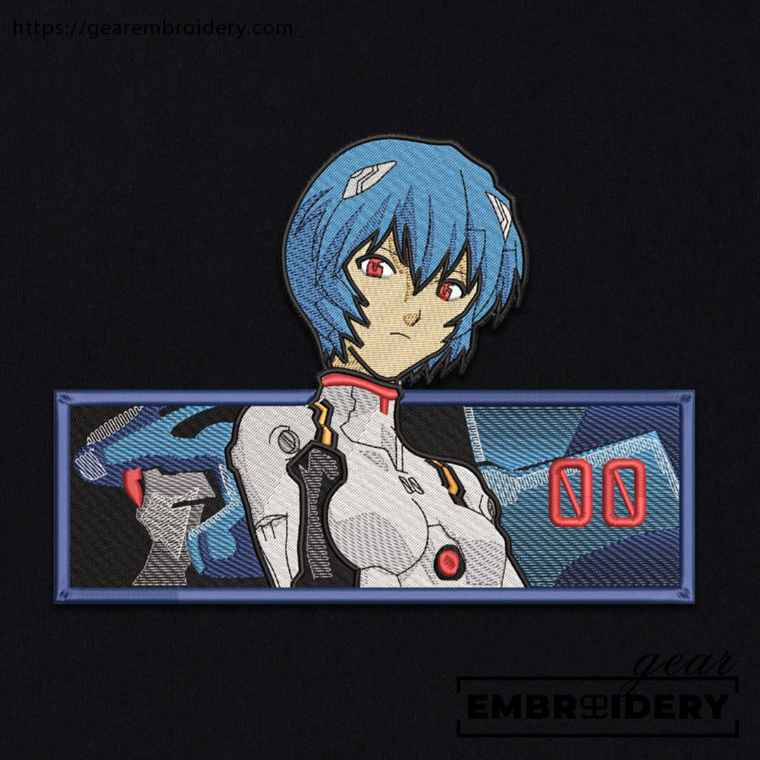 Rei Ayanami Neon Genesis Evangelion Anime Embroidered Design Personalized Embroidered T Shirt Sweatshirt Hoodie Clothing NGE013