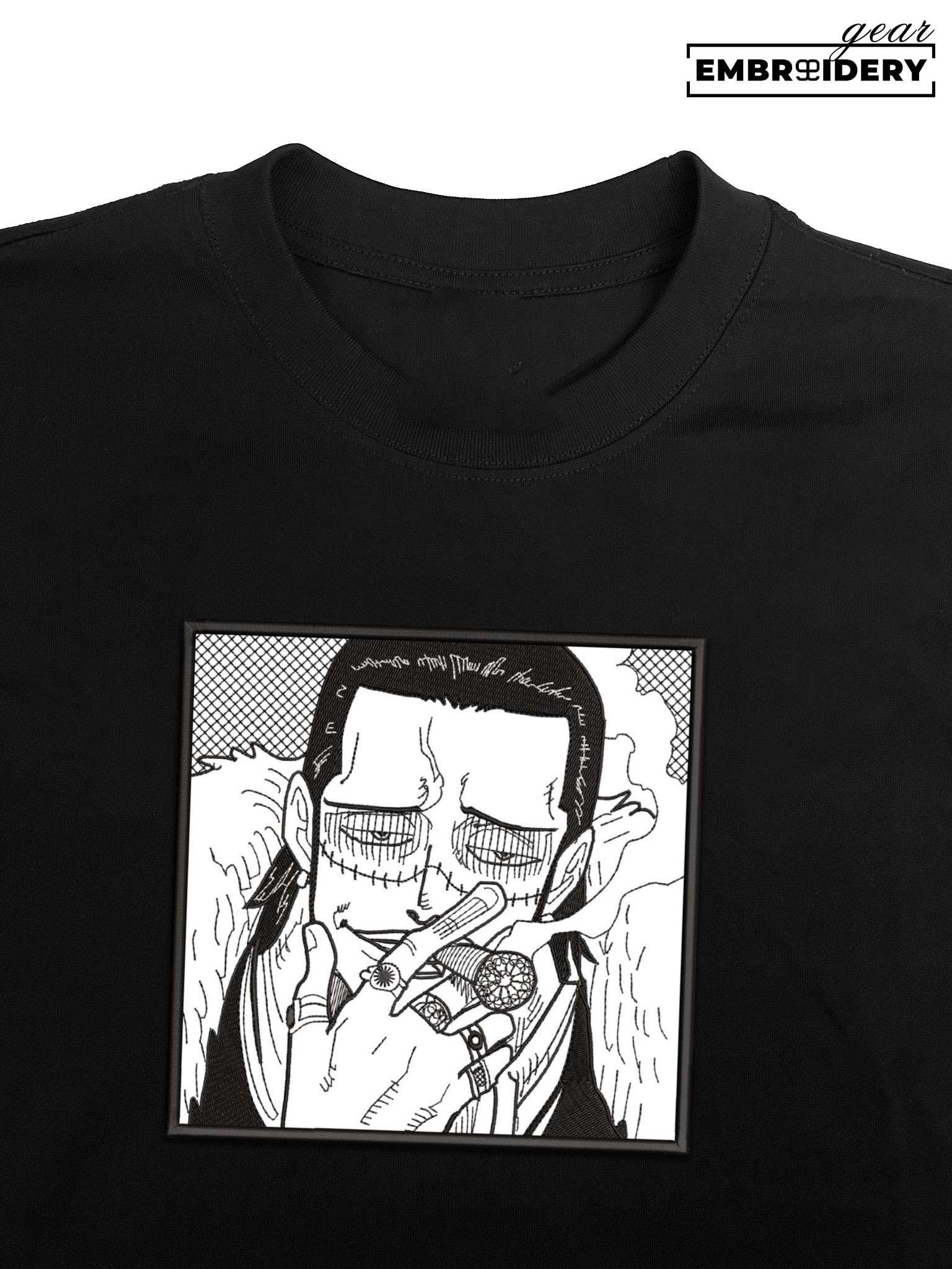 Crocodile One Piece Embroidered Design Personalized Embroidered T Shirt Sweatshirt Hoodie Clothing OP0042