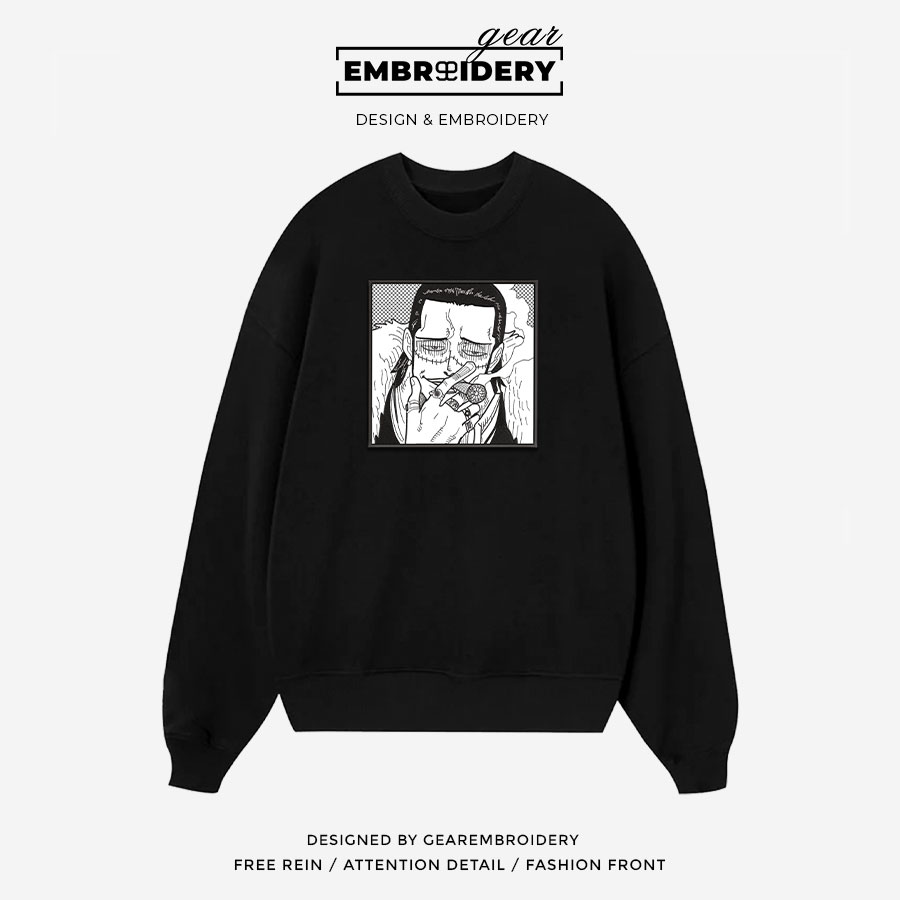 Crocodile One Piece Embroidered Design Personalized Embroidered T Shirt Sweatshirt Hoodie Clothing OP0042