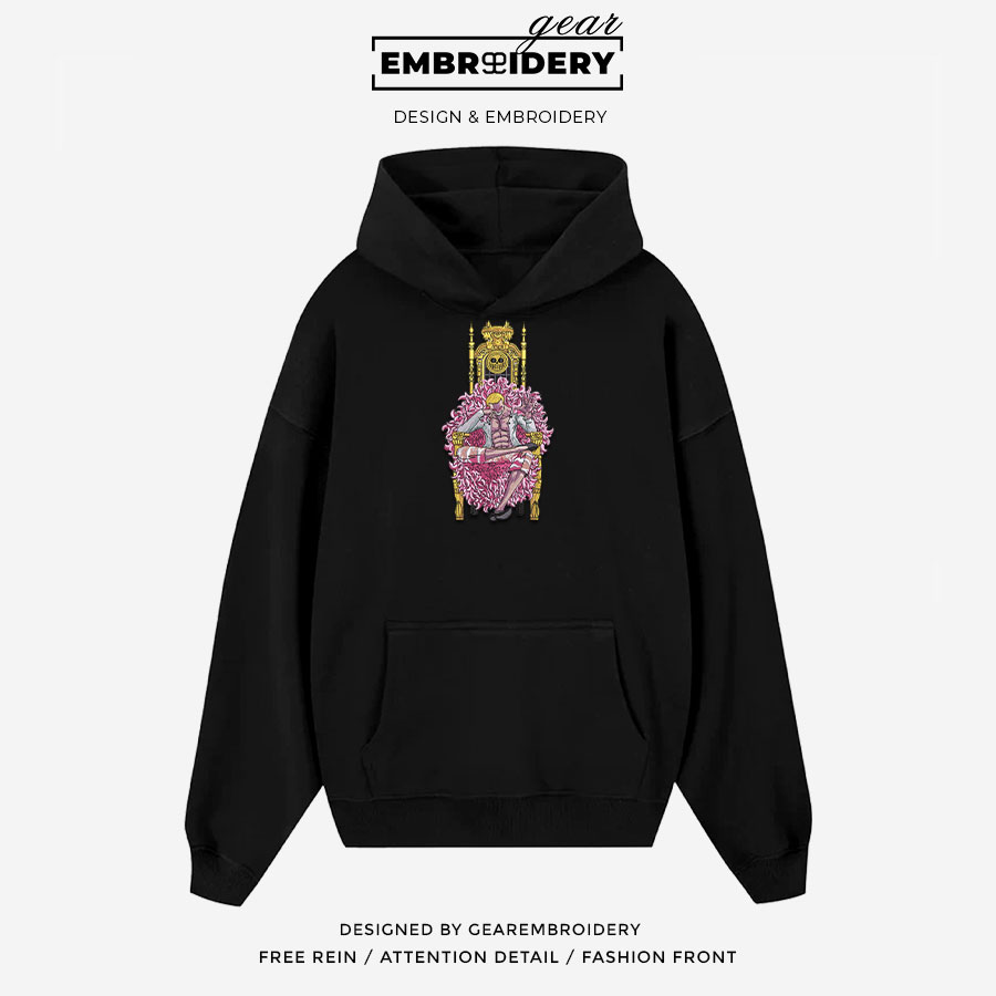 Doflamingo chair One Piece Embroidered Design Personalized Embroidered T Shirt Sweatshirt Hoodie Clothing OP0044