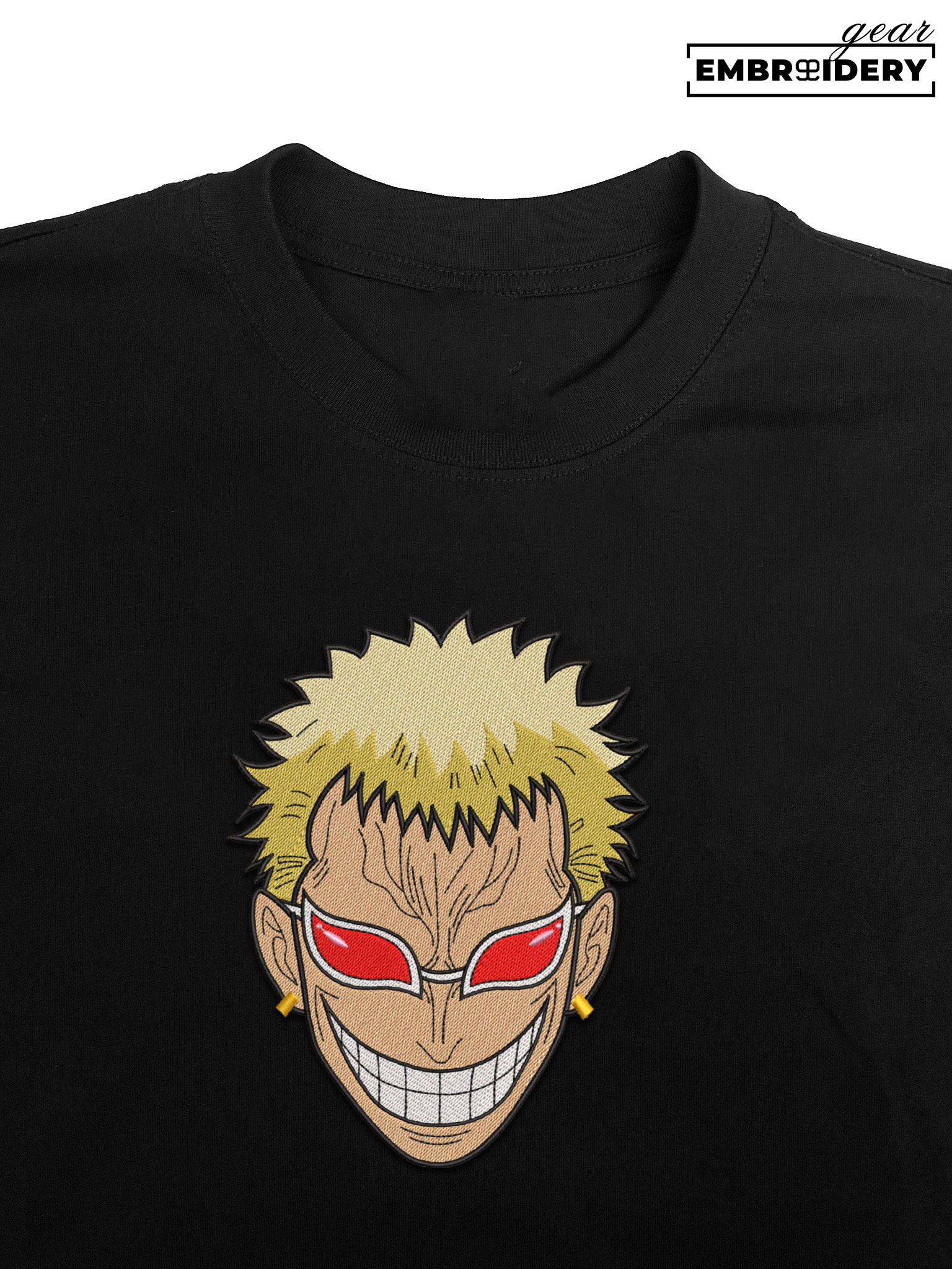 Doflamingo face One Piece Embroidered Design Personalized Embroidered T Shirt Sweatshirt Hoodie Clothing OP0047