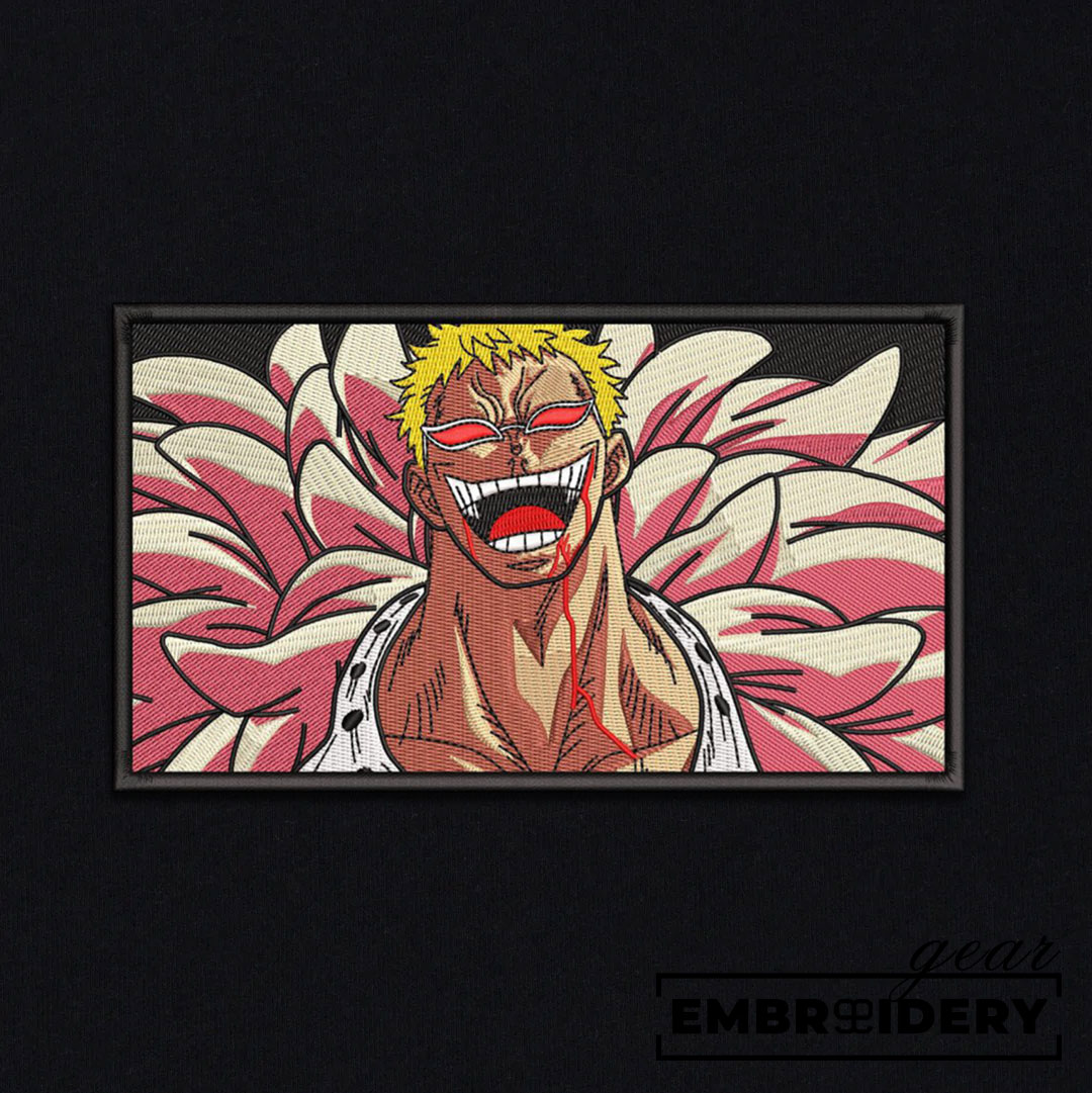 Doflamingo laugh One Piece Embroidered Design Personalized Embroidered T Shirt Sweatshirt Hoodie Clothing OP0048