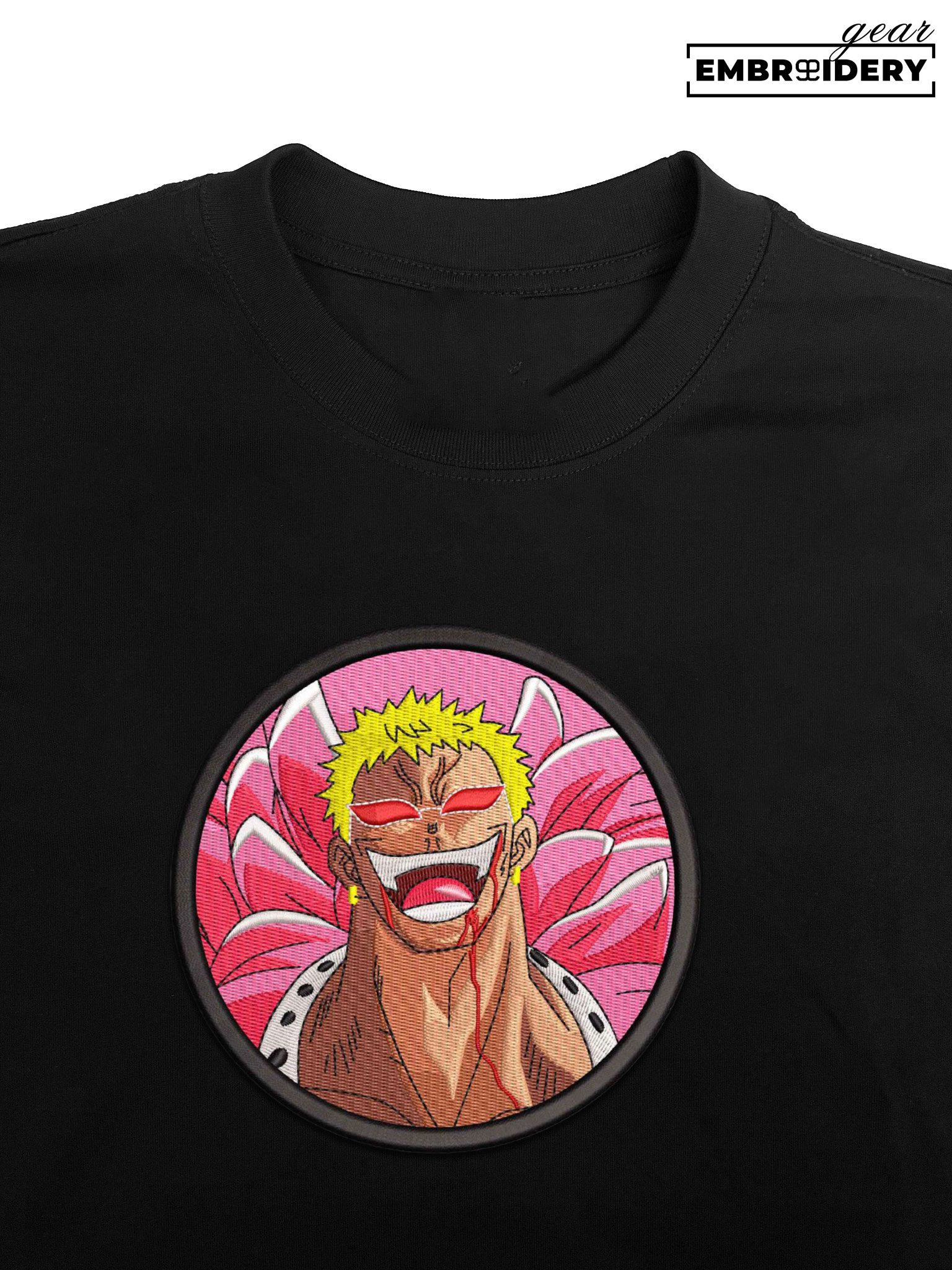 Doflamingo laugh One Piece Embroidered Design Personalized Embroidered T Shirt Sweatshirt Hoodie Clothing OP0049