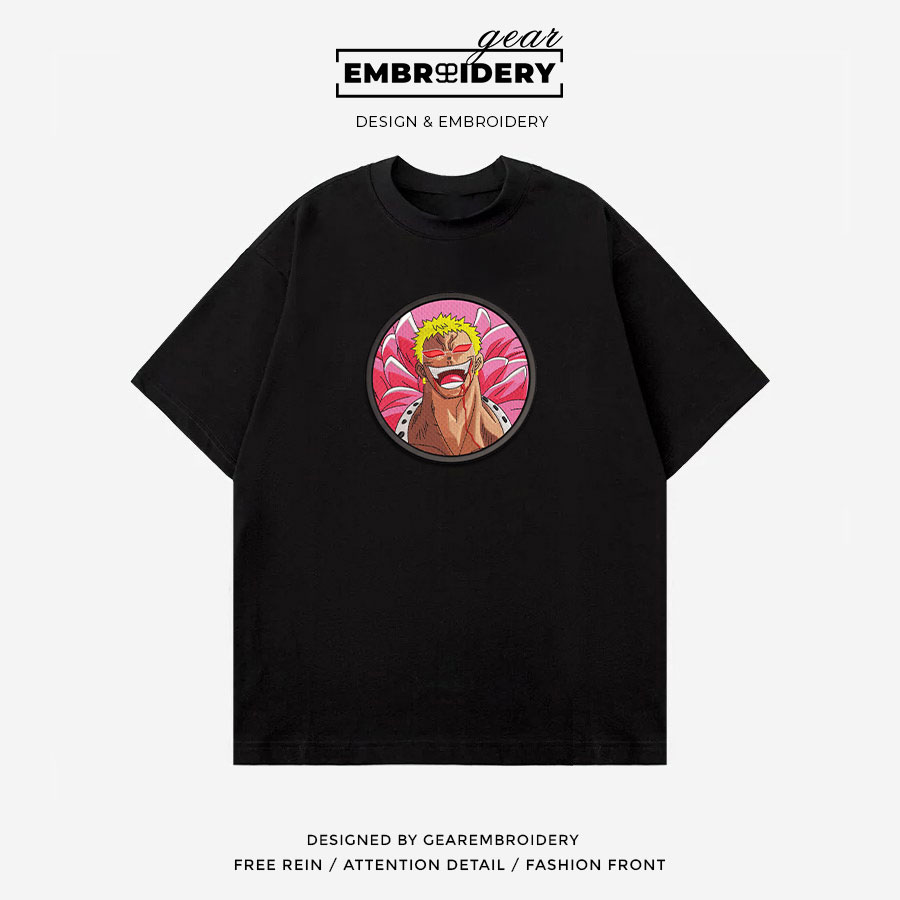 Doflamingo laugh One Piece Embroidered Design Personalized Embroidered T Shirt Sweatshirt Hoodie Clothing OP0049