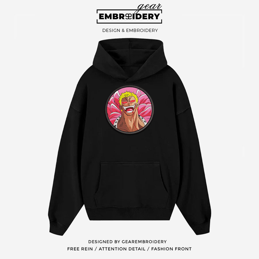 Doflamingo laugh One Piece Embroidered Design Personalized Embroidered T Shirt Sweatshirt Hoodie Clothing OP0049