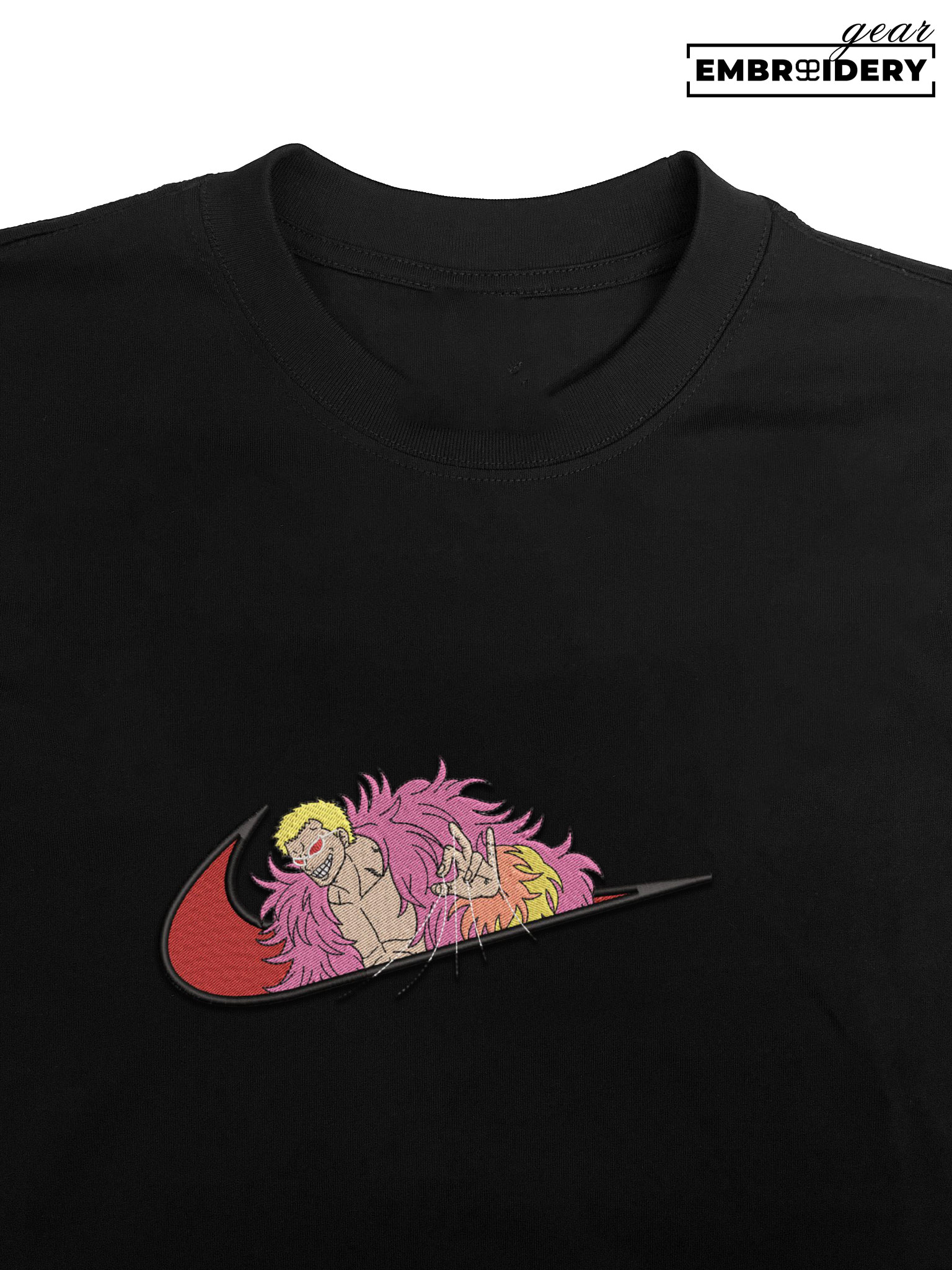 Doflamingo swoosh nike One Piece Anime Embroidered Design Personalized Embroidered T Shirt Sweatshirt Hoodie Clothing OP0052
