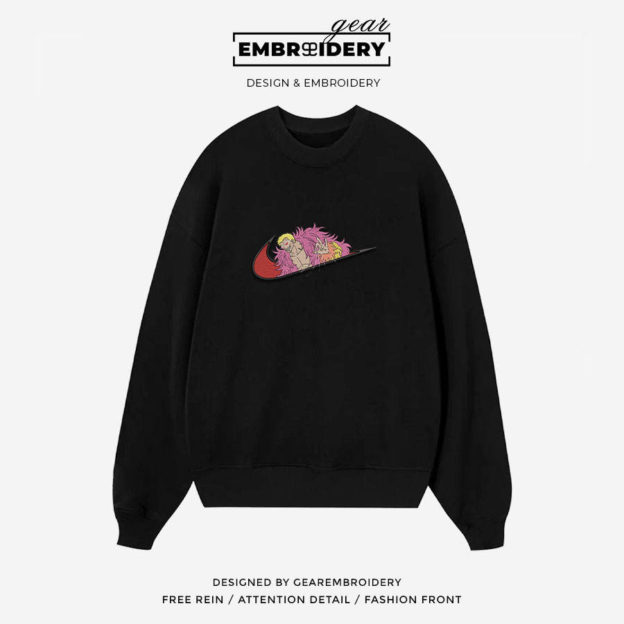 Doflamingo swoosh nike One Piece Anime Embroidered Design Personalized Embroidered T Shirt Sweatshirt Hoodie Clothing OP0052