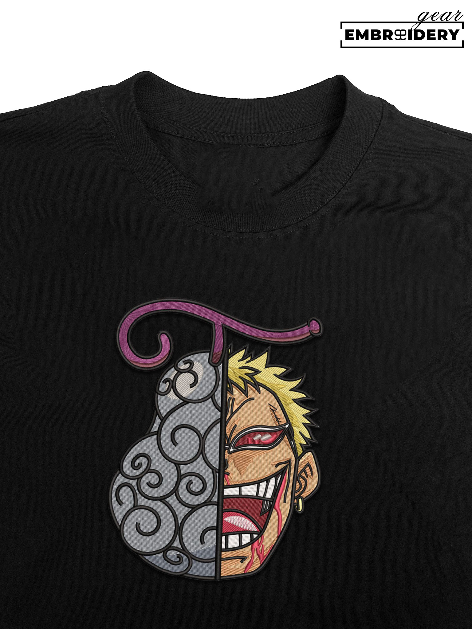 Doflamingo x devil fruit One Piece Embroidered Design Personalized Embroidered T Shirt Sweatshirt Hoodie Clothing OP0054