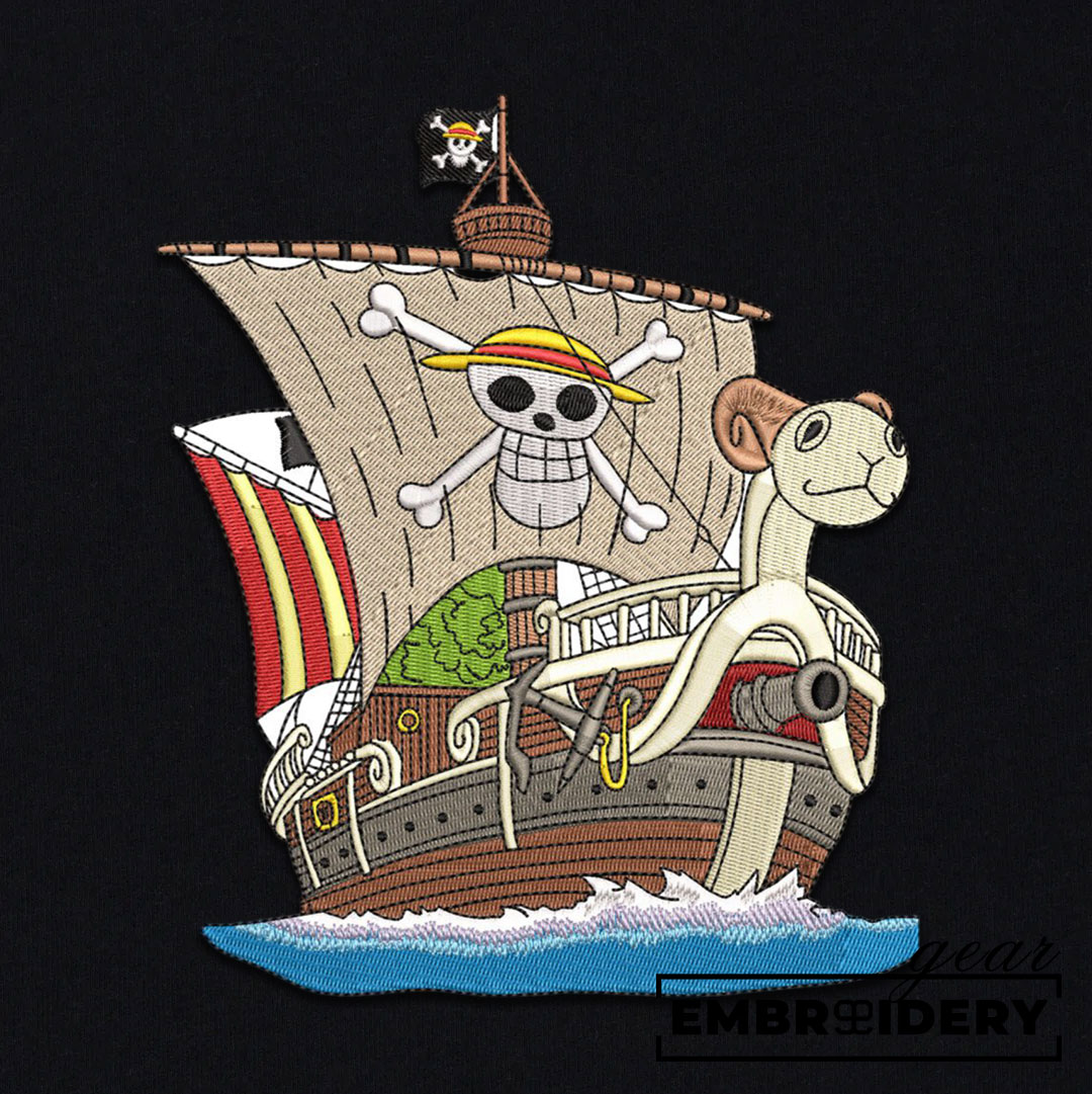 Going merry One Piece Embroidered Design Personalized Embroidered T Shirt Sweatshirt Hoodie Clothing OP0057