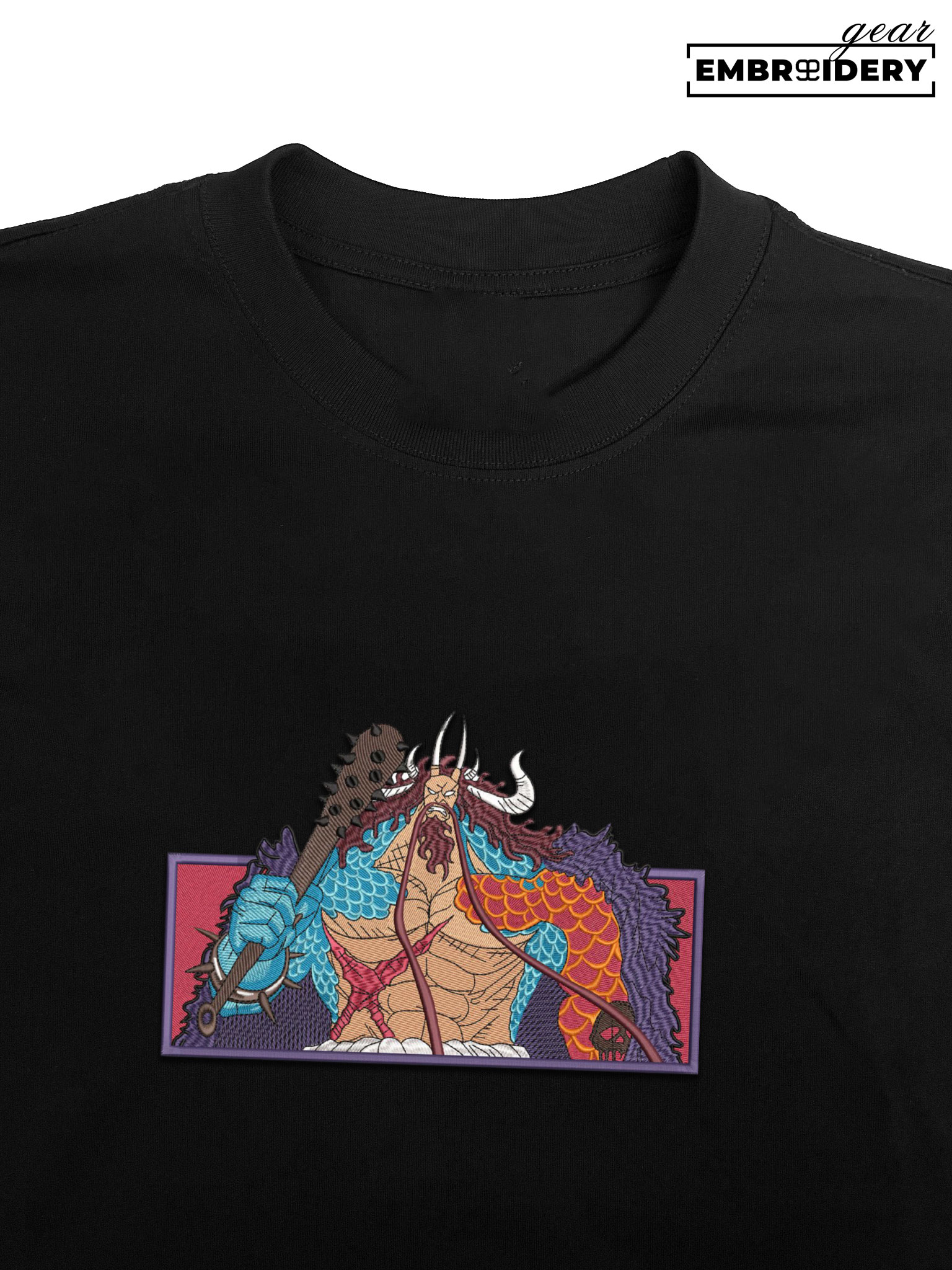 Kaido One Piece Embroidered Design Personalized Embroidered T Shirt Sweatshirt Hoodie Clothing OP0060