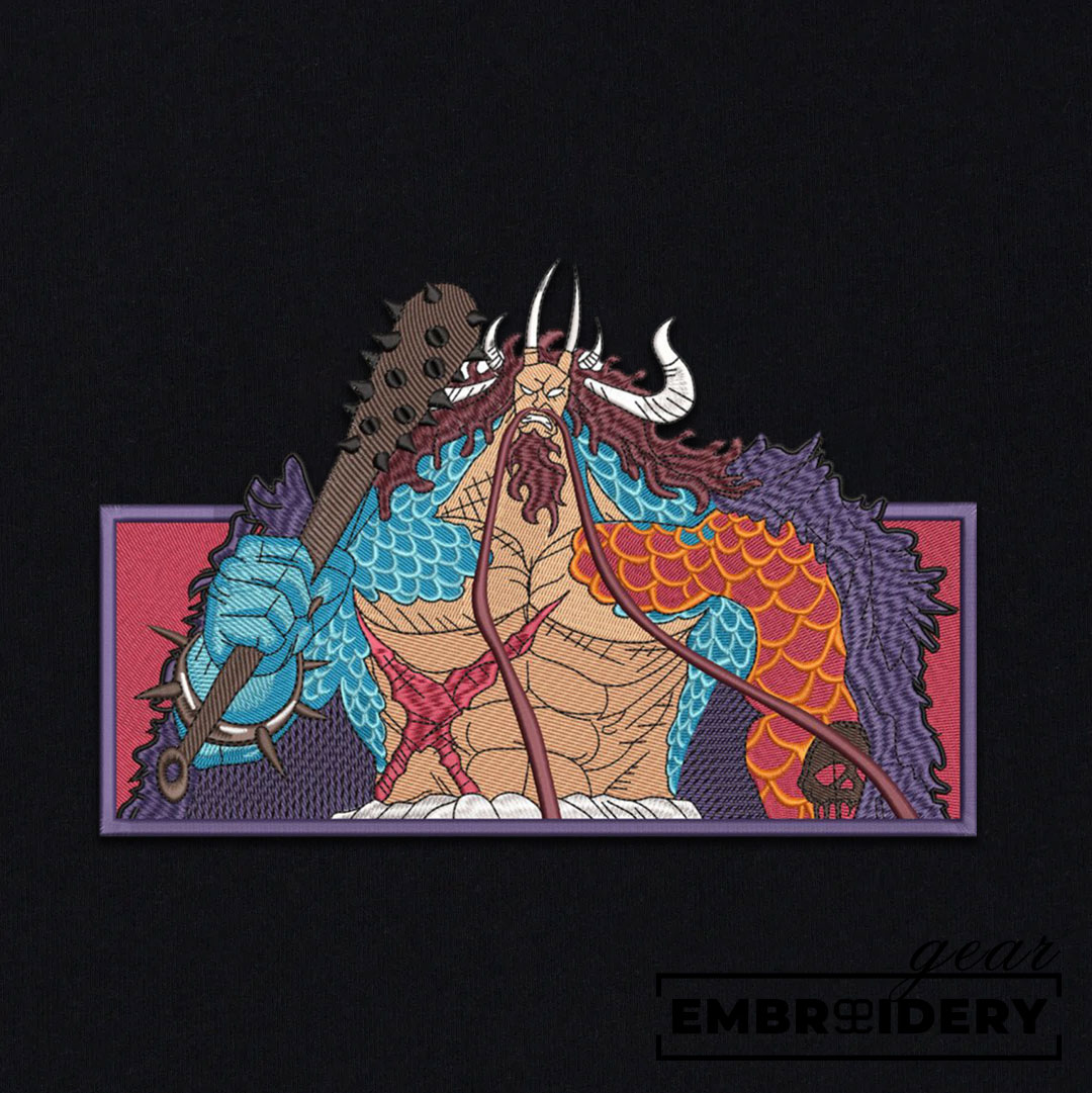 Kaido One Piece Embroidered Design Personalized Embroidered T Shirt Sweatshirt Hoodie Clothing OP0060