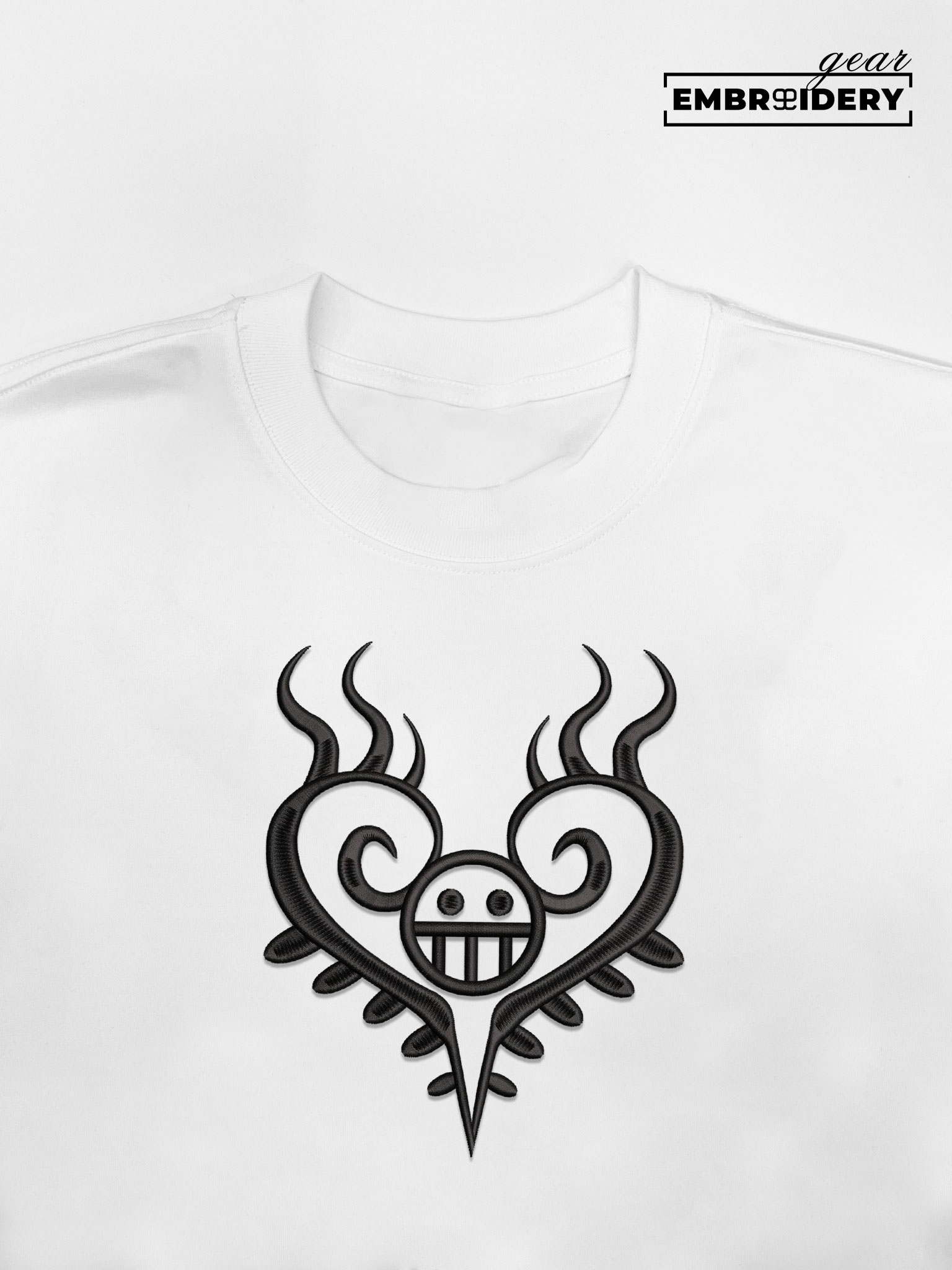 Law chest tattoo One Piece Embroidered Design Personalized Embroidered T Shirt Sweatshirt Hoodie Clothing OP0064