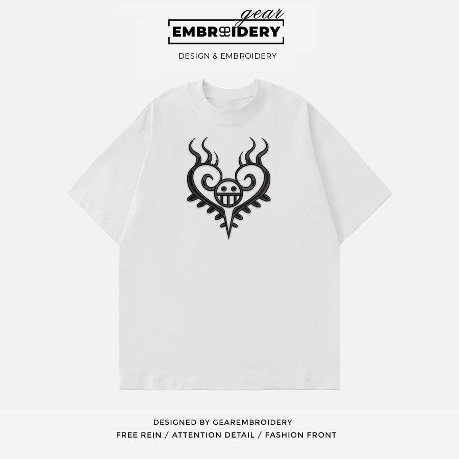 Law chest tattoo One Piece Embroidered Design Personalized Embroidered T Shirt Sweatshirt Hoodie Clothing OP0064