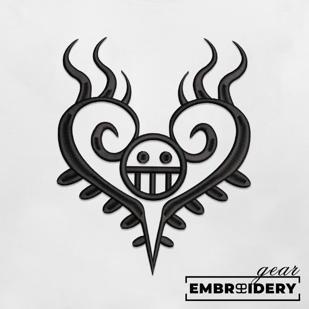 Law chest tattoo One Piece Embroidered Design Personalized Embroidered T Shirt Sweatshirt Hoodie Clothing OP0064