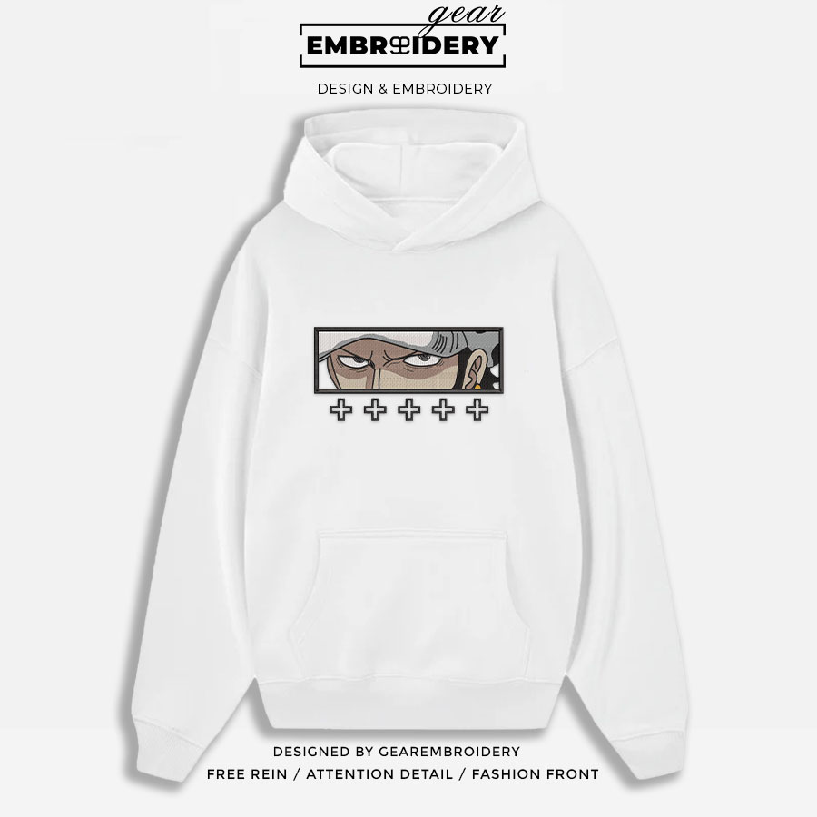 Law eyes One Piece Embroidered Design Personalized Embroidered T Shirt Sweatshirt Hoodie Clothing OP0065