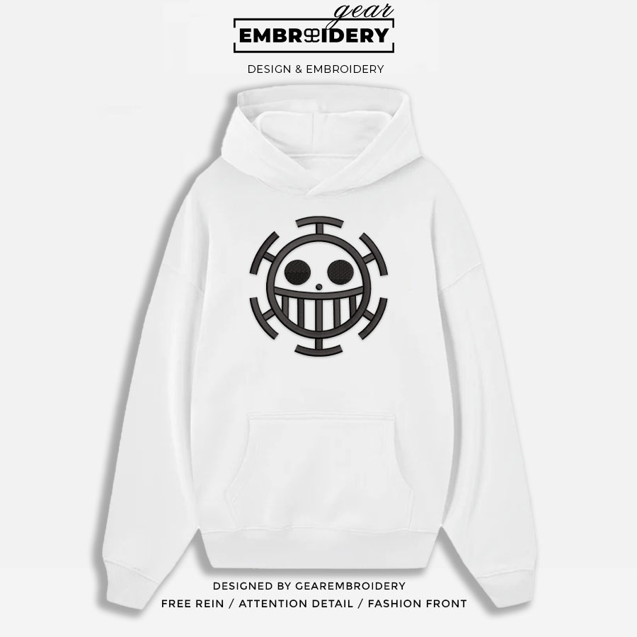 Law logo One Piece Embroidered Design Personalized Embroidered T Shirt Sweatshirt Hoodie Clothing OP0066
