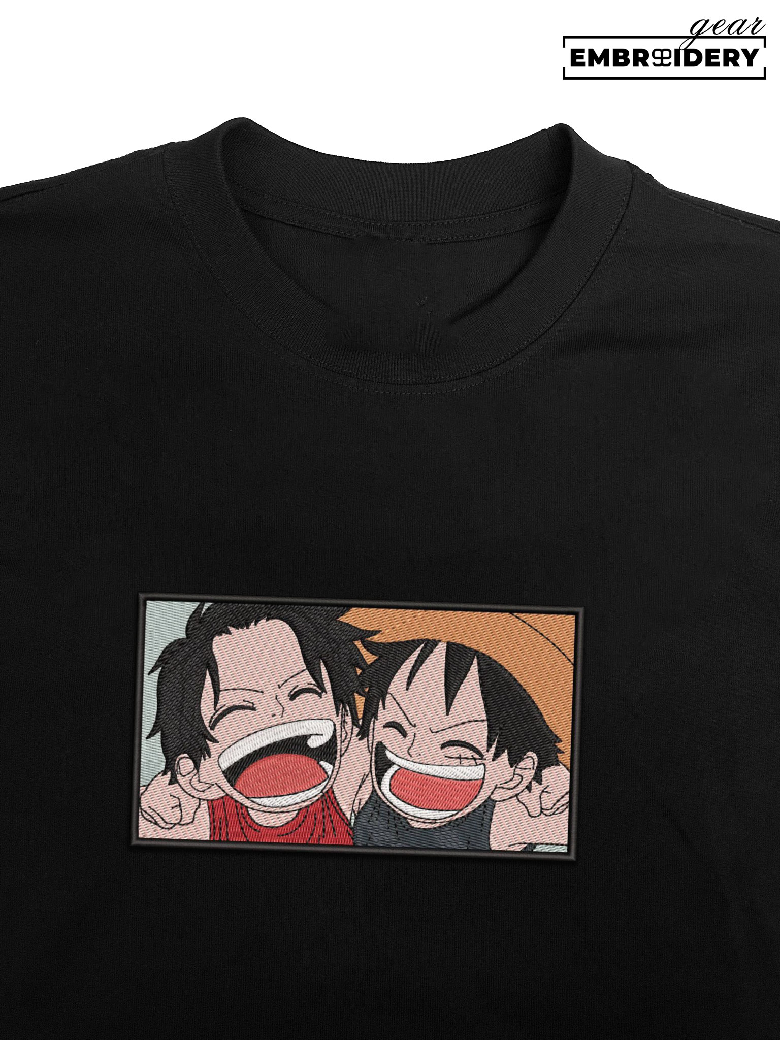 Luffy x Ace childhood One Piece Embroidered Design Personalized Embroidered T Shirt Sweatshirt Hoodie Clothing OP0072